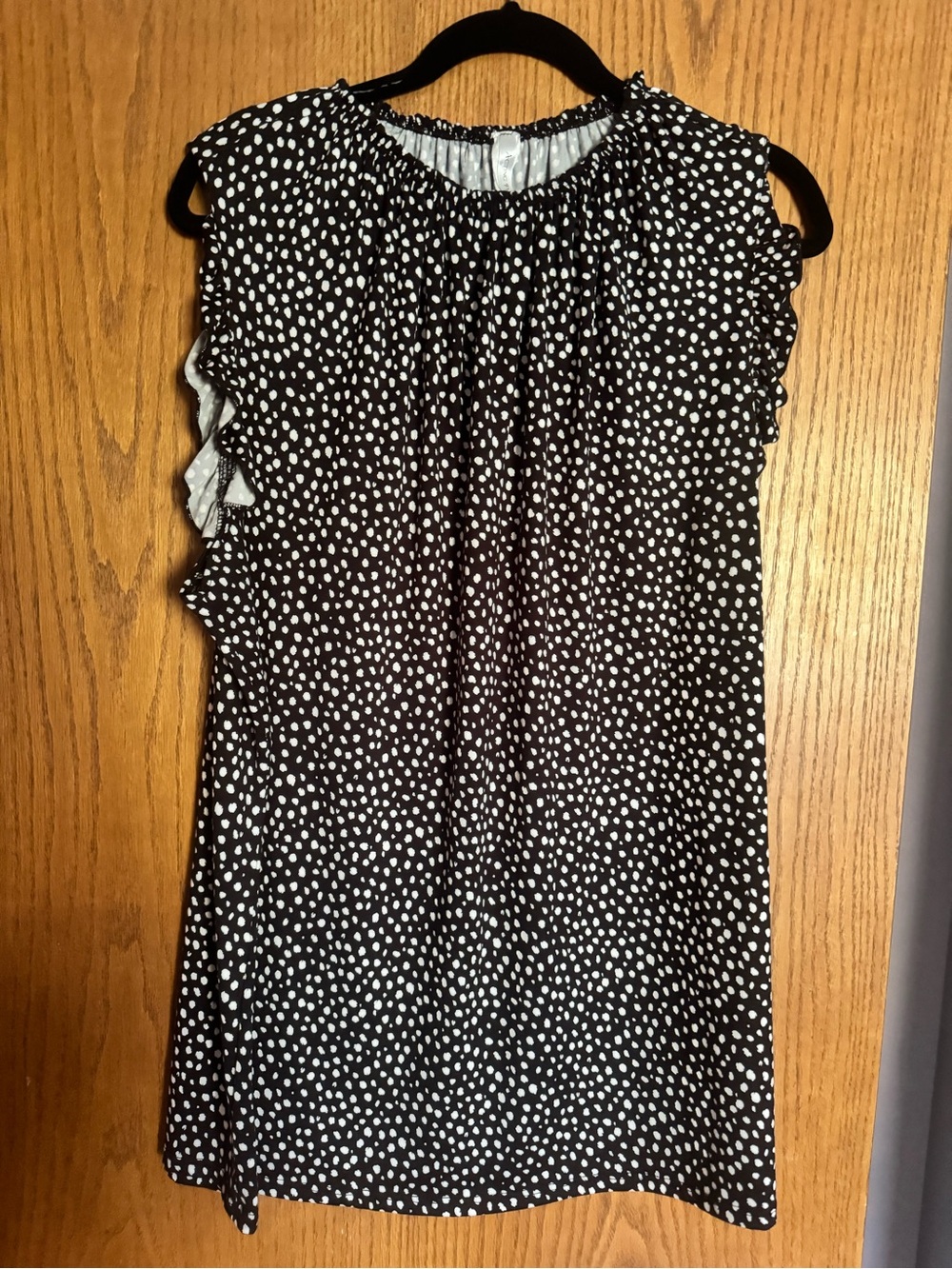 Acting Pro Black & White Polka Dot Sleeveless Tunic